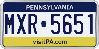 PA license plate MXR5651