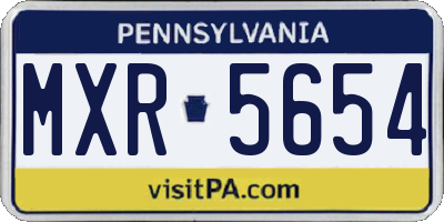PA license plate MXR5654