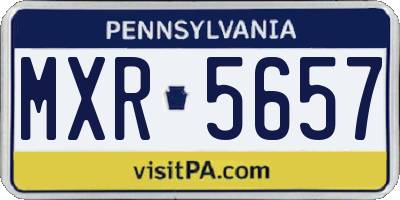 PA license plate MXR5657