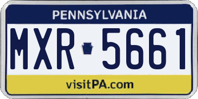 PA license plate MXR5661
