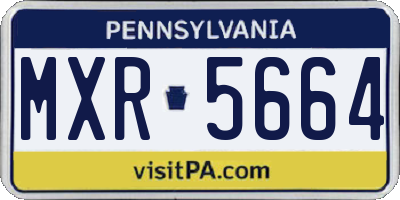 PA license plate MXR5664