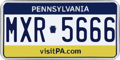 PA license plate MXR5666
