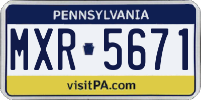 PA license plate MXR5671