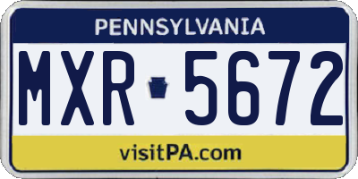 PA license plate MXR5672