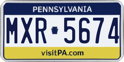 PA license plate MXR5674