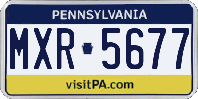 PA license plate MXR5677