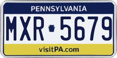 PA license plate MXR5679