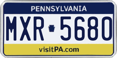 PA license plate MXR5680