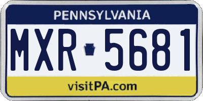 PA license plate MXR5681