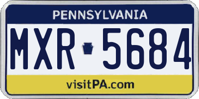 PA license plate MXR5684