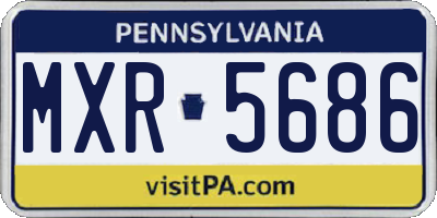 PA license plate MXR5686