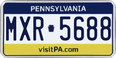 PA license plate MXR5688