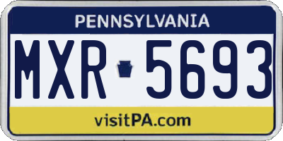 PA license plate MXR5693