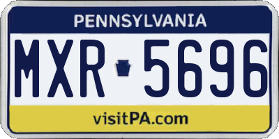 PA license plate MXR5696