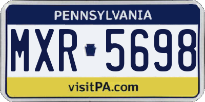 PA license plate MXR5698