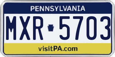 PA license plate MXR5703