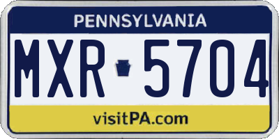 PA license plate MXR5704