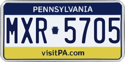 PA license plate MXR5705