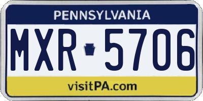PA license plate MXR5706