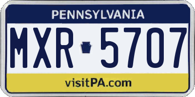 PA license plate MXR5707