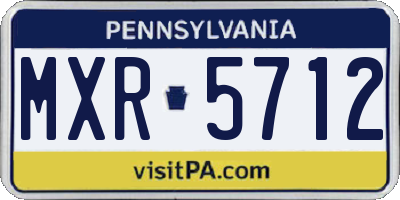 PA license plate MXR5712