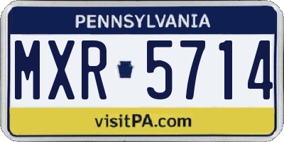 PA license plate MXR5714