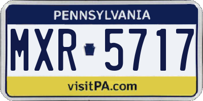 PA license plate MXR5717