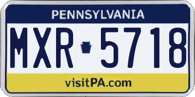 PA license plate MXR5718