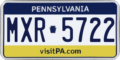 PA license plate MXR5722