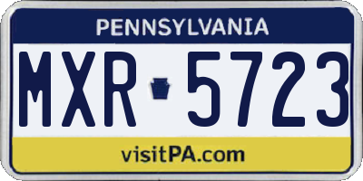 PA license plate MXR5723