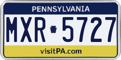 PA license plate MXR5727