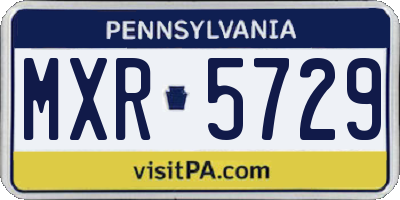 PA license plate MXR5729