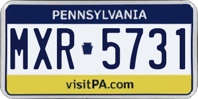 PA license plate MXR5731
