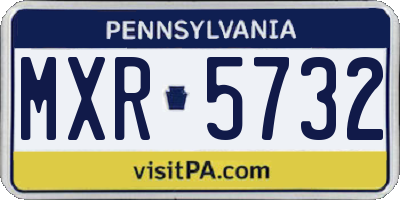 PA license plate MXR5732