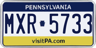 PA license plate MXR5733