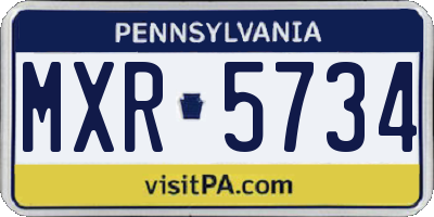 PA license plate MXR5734