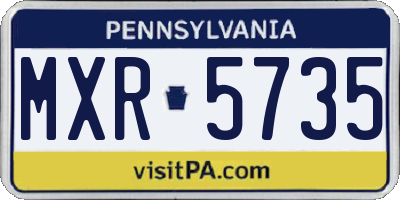 PA license plate MXR5735