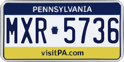 PA license plate MXR5736