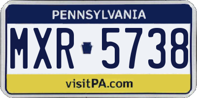 PA license plate MXR5738