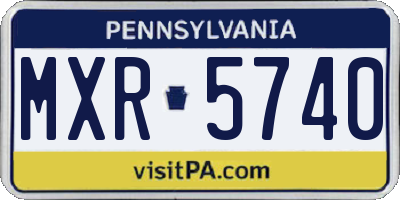 PA license plate MXR5740