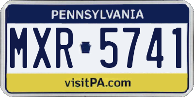 PA license plate MXR5741