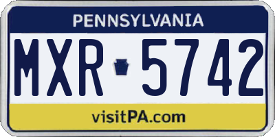 PA license plate MXR5742