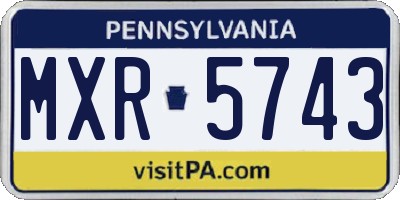 PA license plate MXR5743