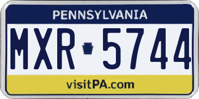 PA license plate MXR5744