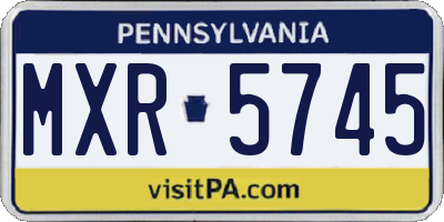 PA license plate MXR5745