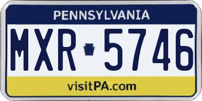 PA license plate MXR5746