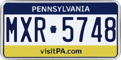 PA license plate MXR5748