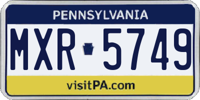 PA license plate MXR5749