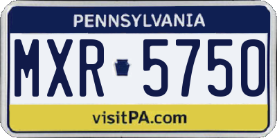 PA license plate MXR5750