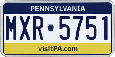 PA license plate MXR5751